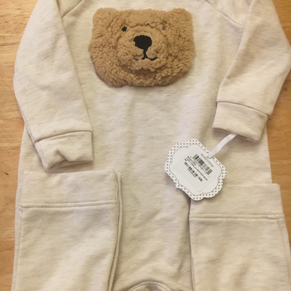 Cute fuzzy bear long sleeve outfit 6 months